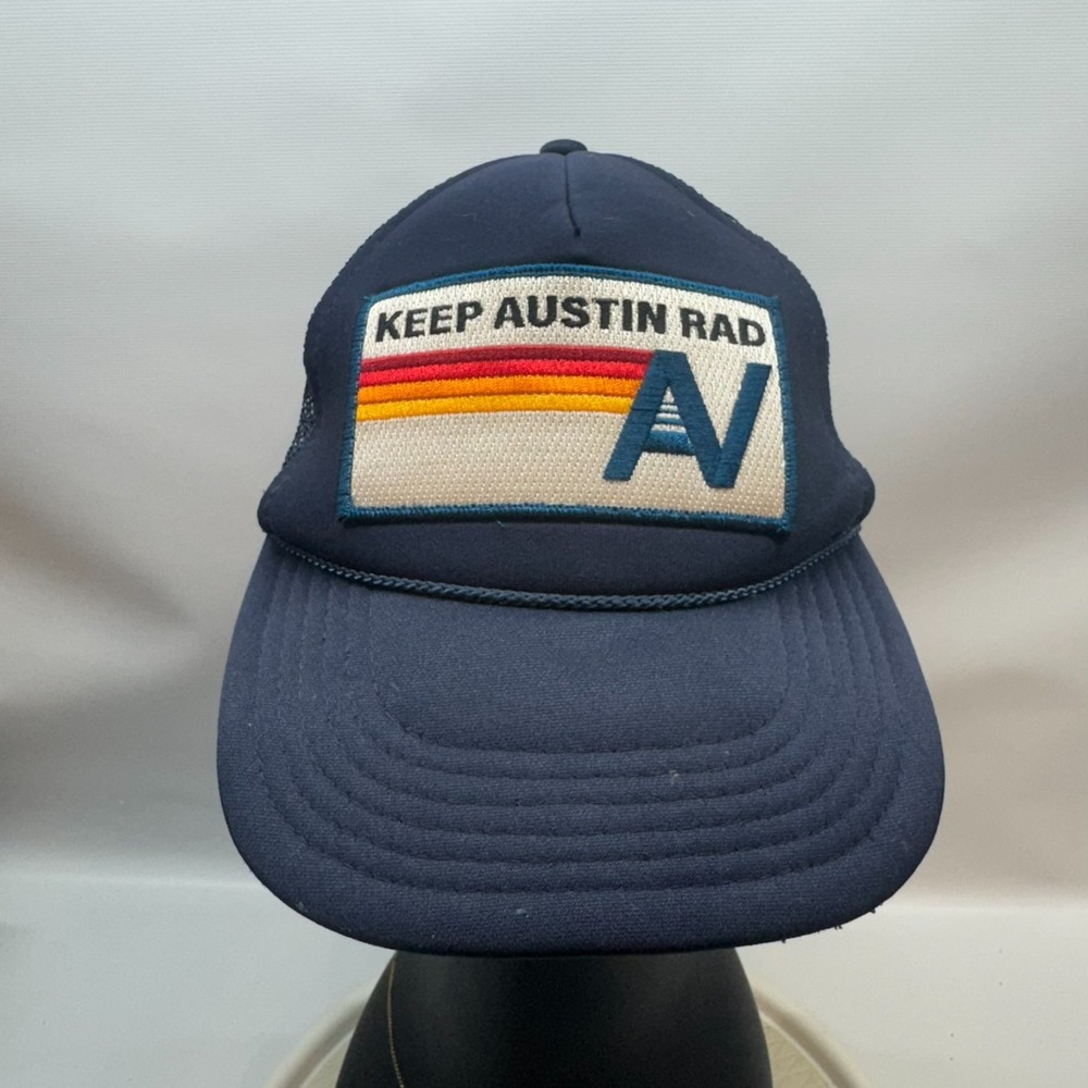 Aviator‎ Nation Hat Cap Snap Back Blue Mesh Trucker Patch Keep Austin Rad Mens
